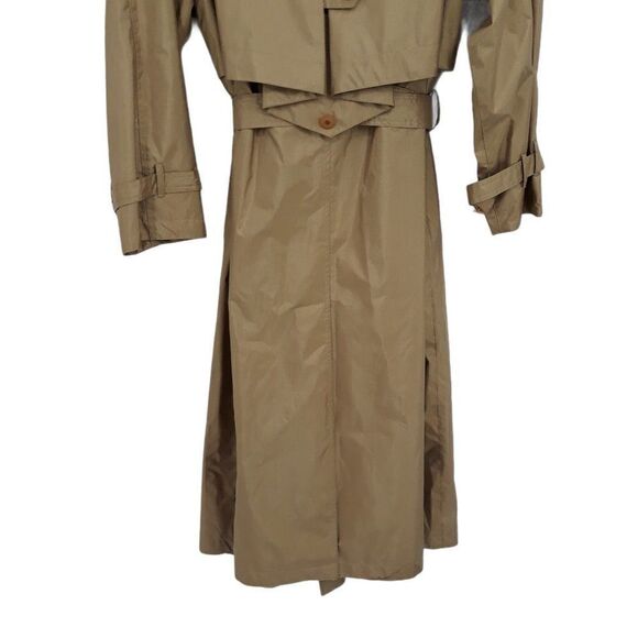 Vtg 80's Maggie Lawrence Coat Trench Longline Belted Waist Gold Sz 12 - Picture 7 of 11